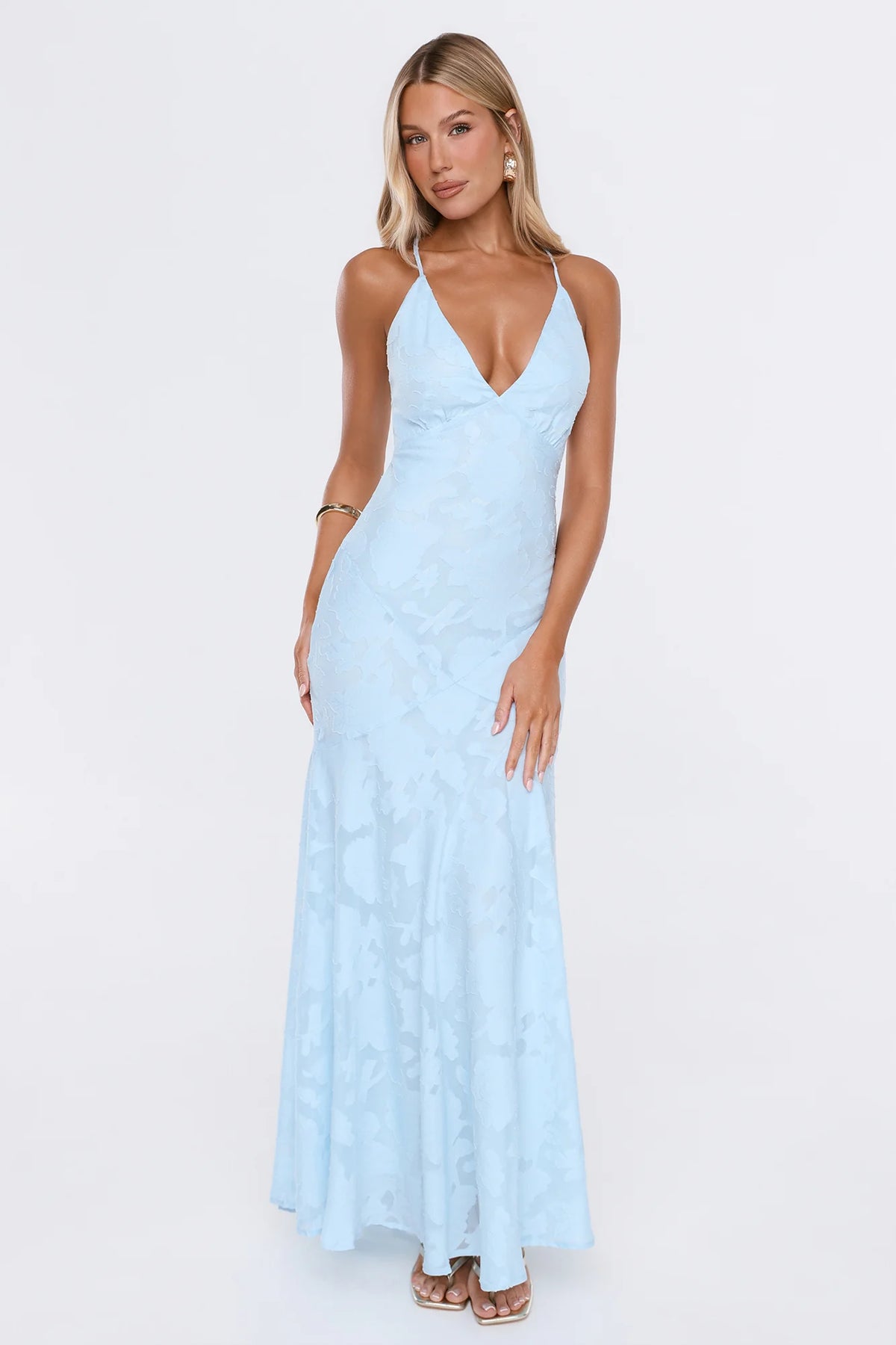 No Early Nights Maxi Dress Light Blue