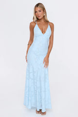 No Early Nights Maxi Dress Light Blue