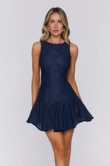 The Dress Room Lace Mini Dress Navy
