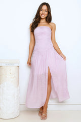 Sunbeam Veil Strapless Maxi Dress Lilac