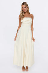 Lovely Affair Strapless Maxi Dress Yellow