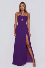 Sea Whisper Halter Maxi Dress Purple