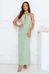 Pretty Icon Halter Maxi Dress Green