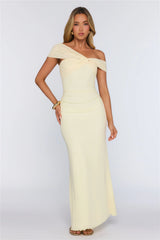 Yacht Club Dreams Mesh Off Shoulder Maxi Dress Butter