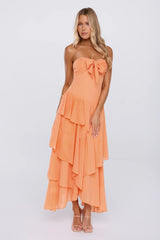 Made To Shine Strapless Maxi Dress Orange