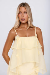 Private Plans Satin Maxi Dress Yellow