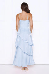 Peachy Glow Maxi Dress Blue