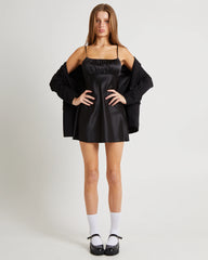 Ivy Ruched Silky Slip Mini Dress