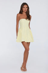 The Perfect Fit Strapless Mini Dress Yellow