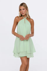 Lucky Charm Halter Mini Dress Mint