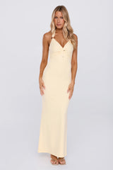 Sunkissed Halter Twist Maxi Dress Yellow