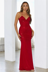 Love From Kiki Maxi Dress Deep Red