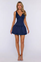 Subtle Drama Mini Dress Navy