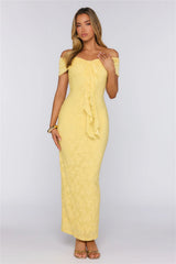 Sunshine Pop Off Shoulder Maxi Dress Yellow