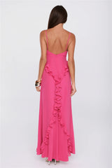 Balmy Nights Club Maxi Dress Hot Pink