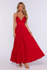 Everything She Wants Satin Maxi Dress Red