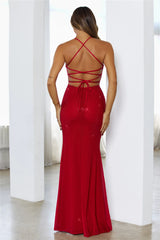 Love From Kiki Maxi Dress Deep Red