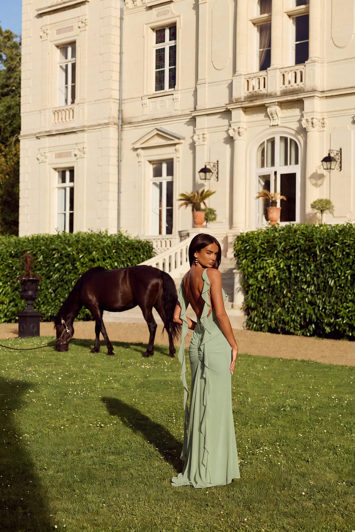 Pop Of Drama Maxi Dress Sage