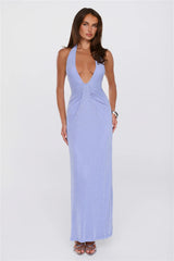 Starfire Muse Halter Maxi Dress Periwinkle