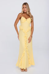 Balmy Nights Club Maxi Dress Lemon