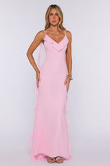 Pop Of Drama Maxi Dress Light Pink