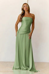 Sugar Cubes Strapless Maxi Dress Sage
