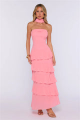 Fresh Start Strapless Maxi Dress Pink