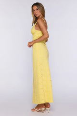 It Girl Moments Embroidered Maxi Dress Yellow