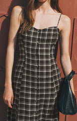Angel Eyes Plaid Maxi Dress