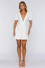Blooming Secret Mini Dress White