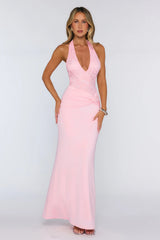 Always That Girl Halter Maxi Dress Pink