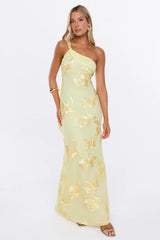 It Girl Energy One Shoulder Maxi Dress Yellow