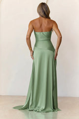 Sugar Cubes Strapless Maxi Dress Sage