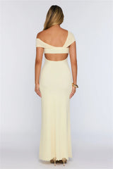 Yacht Club Dreams Mesh Off Shoulder Maxi Dress Butter