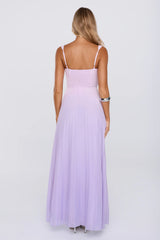 Laidback Luxe Pleated Maxi Dress Lilac
