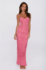Still Fabulous Mesh Maxi Dress Pink