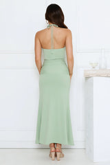 Pretty Icon Halter Maxi Dress Green