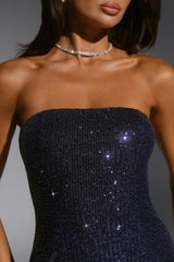 Own It Fully Strapless Sequin Mini Dress Navy