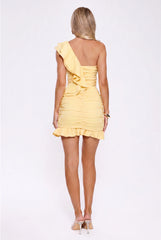 Sweet Talk One Shoulder Mini Dress Yellow