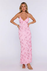 Stay Magnetic Mesh Beaded Maxi Dress Pink
