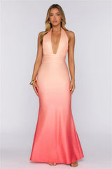 Wear The Mood Halter Maxi Dress Pink