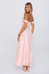 Moment Is Mine Off Shoulder Maxi Dress Pink