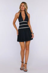 Love This For You Halter Mesh Mini Dress Black