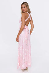Mood Boost Halter Maxi Dress Pink