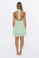 Lucky Charm Halter Mini Dress Mint