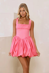 Blush Wink Bubble Mini Dress Pink