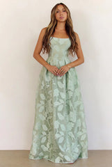 Enchanted Floral Maxi Dress Aqua