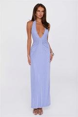 Starfire Muse Halter Maxi Dress Periwinkle