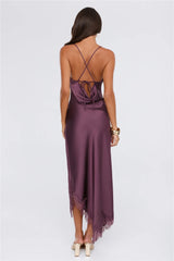 Quietly Magnetic Satin Lace Maxi Dress Mauve