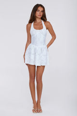 Bubbly Babe Halter Mini Dress Off White